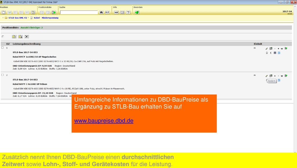 Umfangreiche Informationen zu DBD-BauPreise als Ergänzung zu STLB-Bau erhalten Sie auf