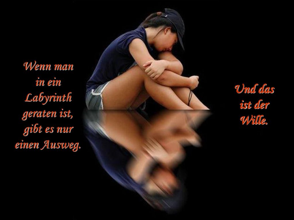 Wenn man in ein Labyrinth geraten ist, gibt es nur einen Ausweg. Und das ist der Wille.