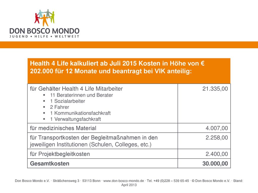 Health 4 Life kalkuliert ab Juli 2015 Kosten in Höhe von € 202