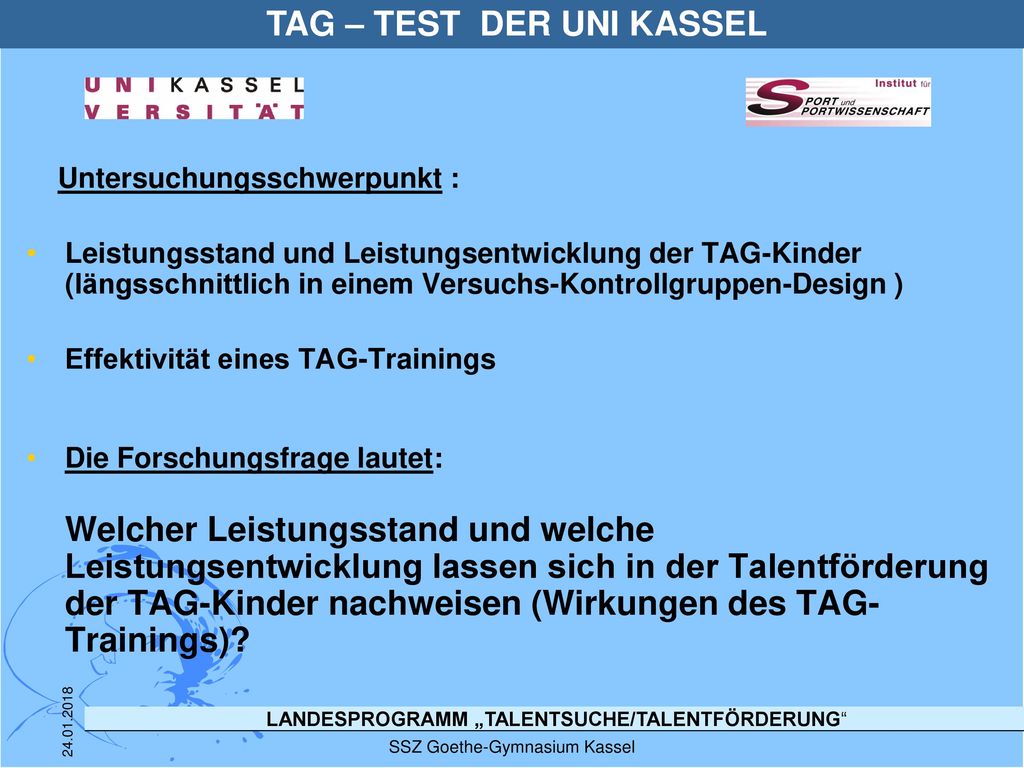 TAG – TEST DER UNI KASSEL