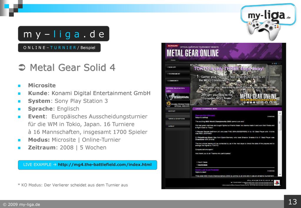 m y – l i g a . d e  Metal Gear Solid Microsite