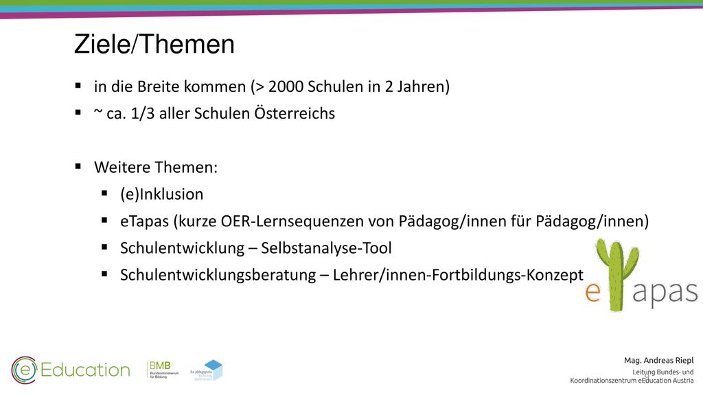 Ziele/Themen in die Breite kommen (> 2000 Schulen in 2 Jahren)