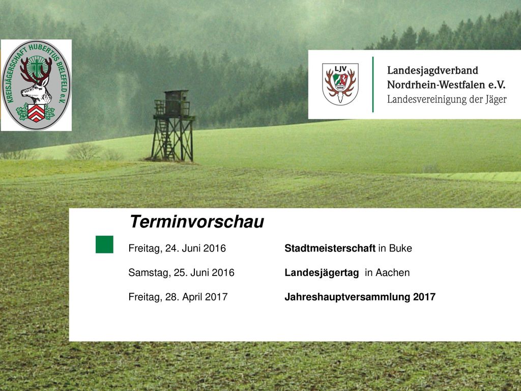 Terminvorschau Freitag, 24. Juni 2016