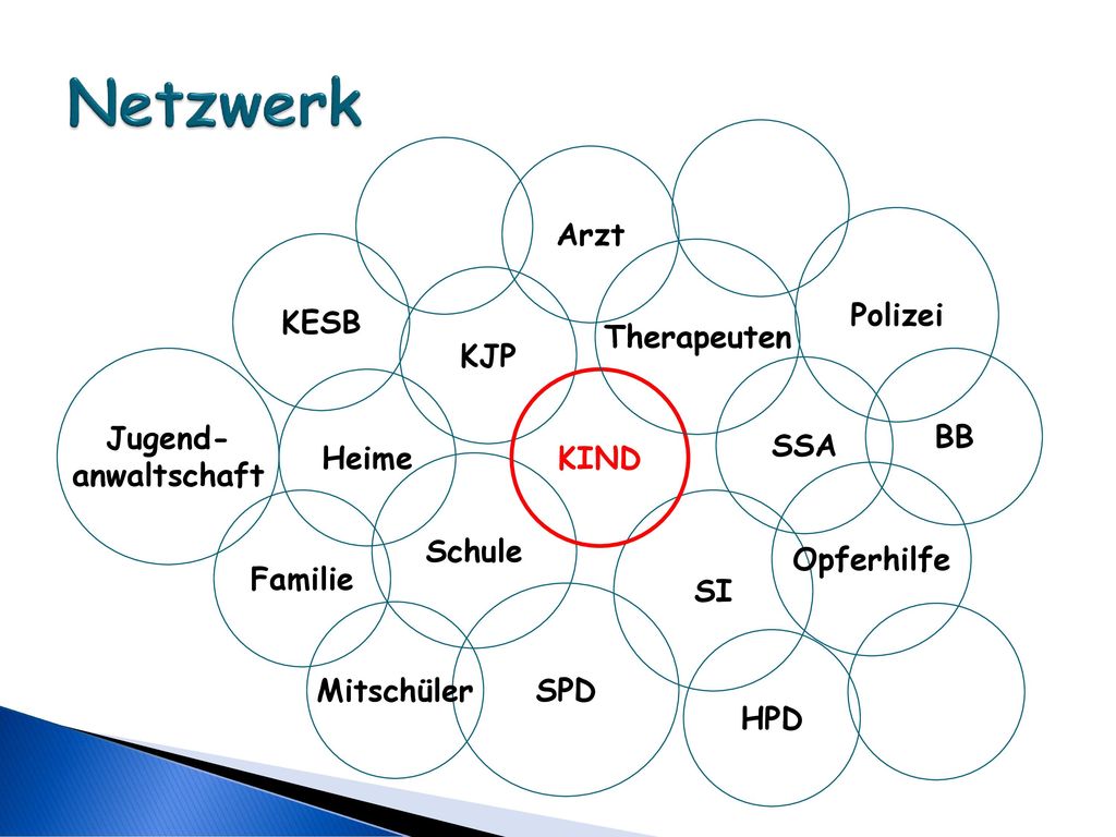 Netzwerk Arzt Polizei KESB Therapeuten KJP Jugend- anwaltschaft BB SSA
