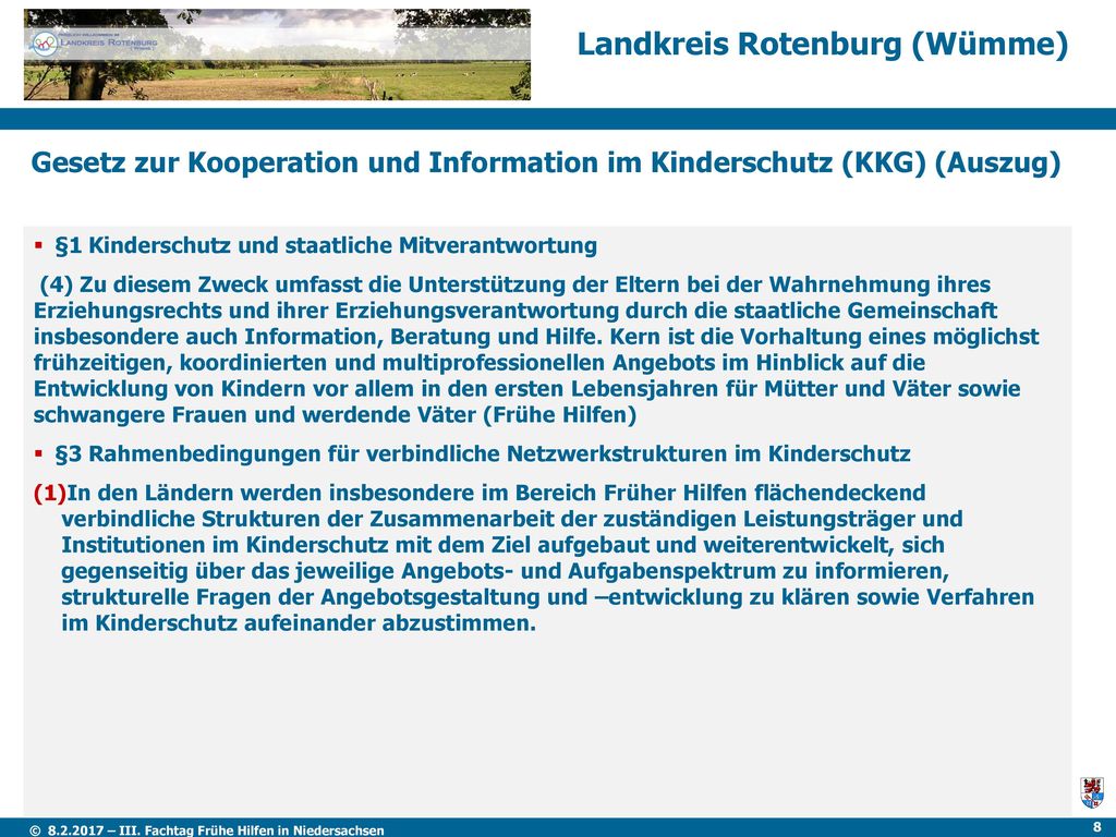 Gesetz zur Kooperation und Information im Kinderschutz (KKG) (Auszug)
