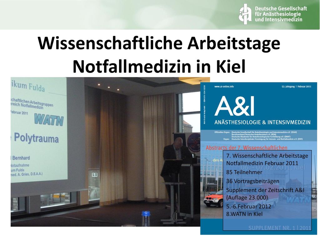 Wissenschaftliche Arbeitstage Notfallmedizin in Kiel