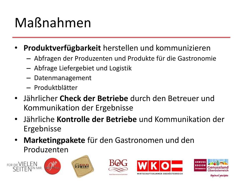 Maßnahmen Produktverfügbarkeit herstellen und kommunizieren