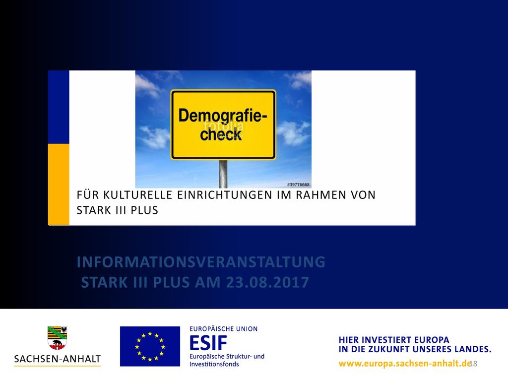 für Kulturelle Einrichtungen Im Rahmen von STARK III Plus Informationsveranstaltung STARK III Plus am