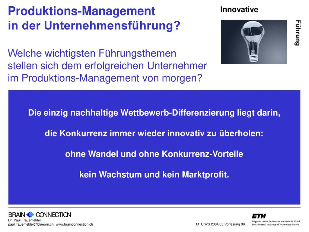 Produktions-Management in der Unternehmensführung