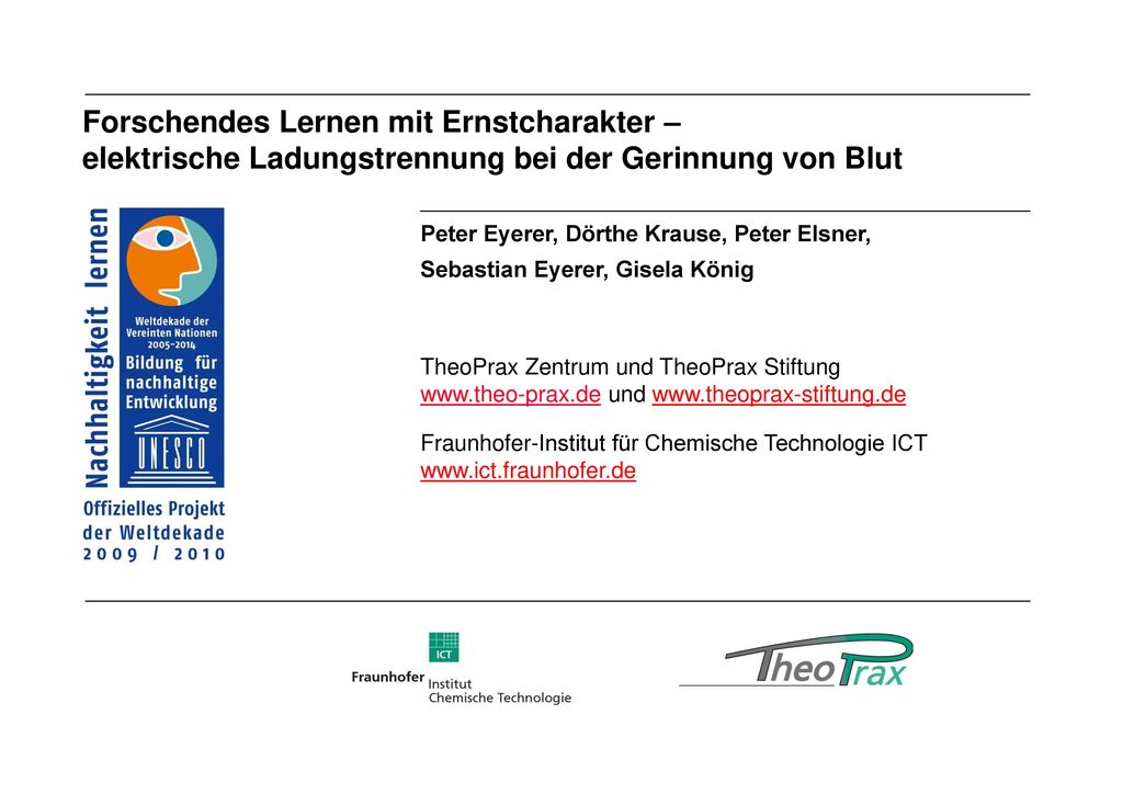 Forschendes Lernen mit Ernstcharakter – elektrische Ladungstrennung bei der Gerinnung von Blut