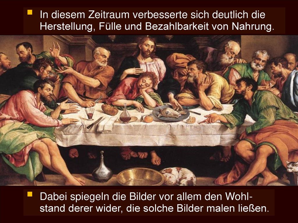 In diesem Zeitraum verbesserte sich deutlich die Herstellung, Fülle und Bezahlbarkeit von Nahrung.