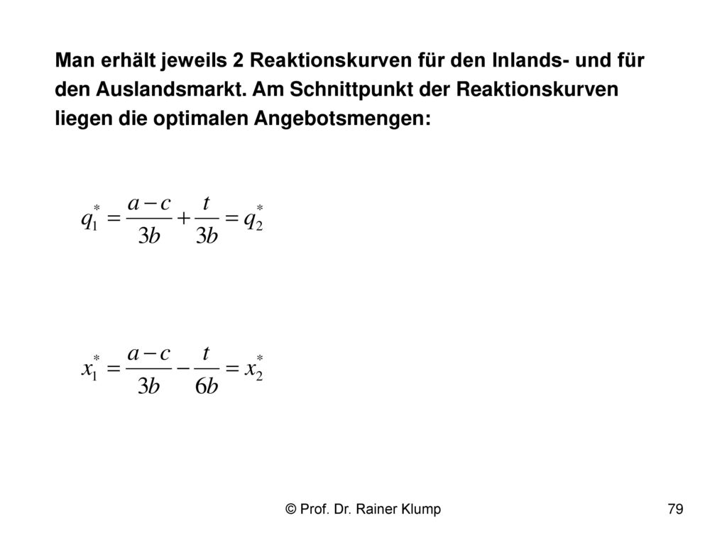 Man erhält jeweils 2 Reaktionskurven für den Inlands- und für