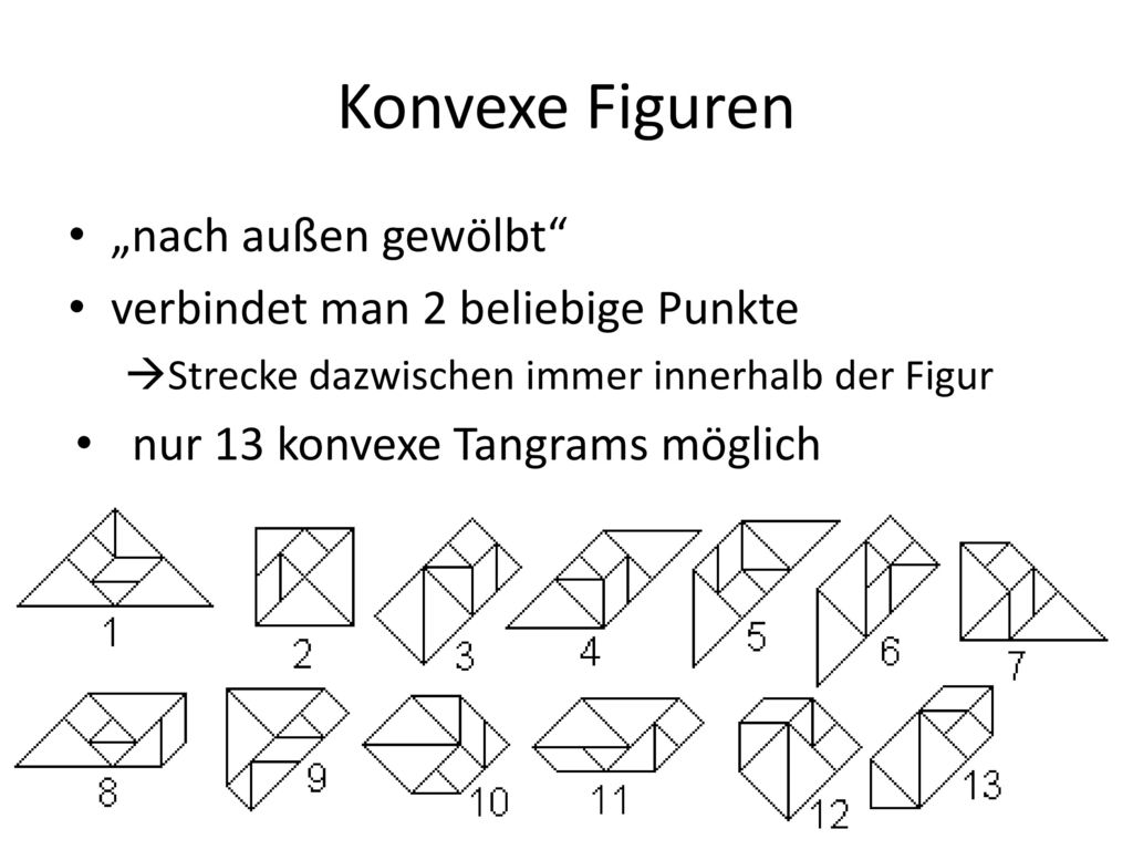 Konvexe Figuren „nach außen gewölbt verbindet man 2 beliebige Punkte