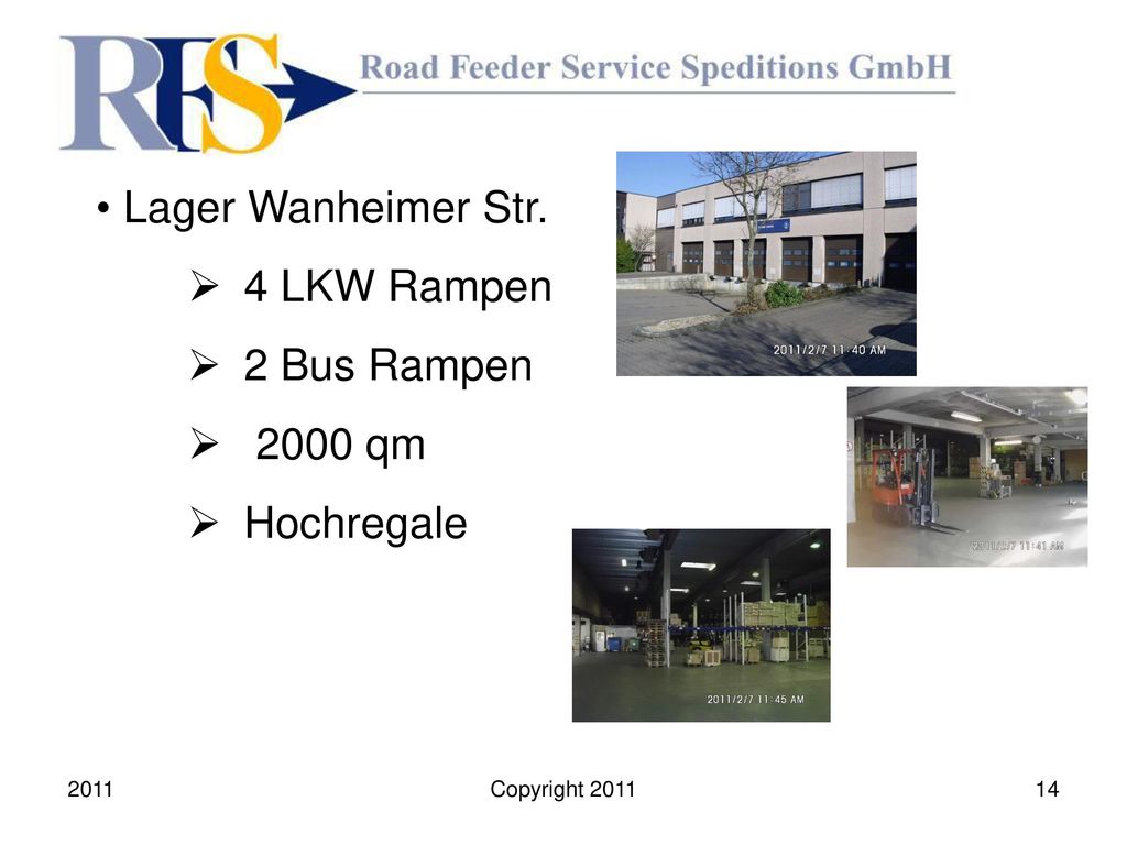 Lager Wanheimer Str. 4 LKW Rampen 2 Bus Rampen 2000 qm Hochregale 2011