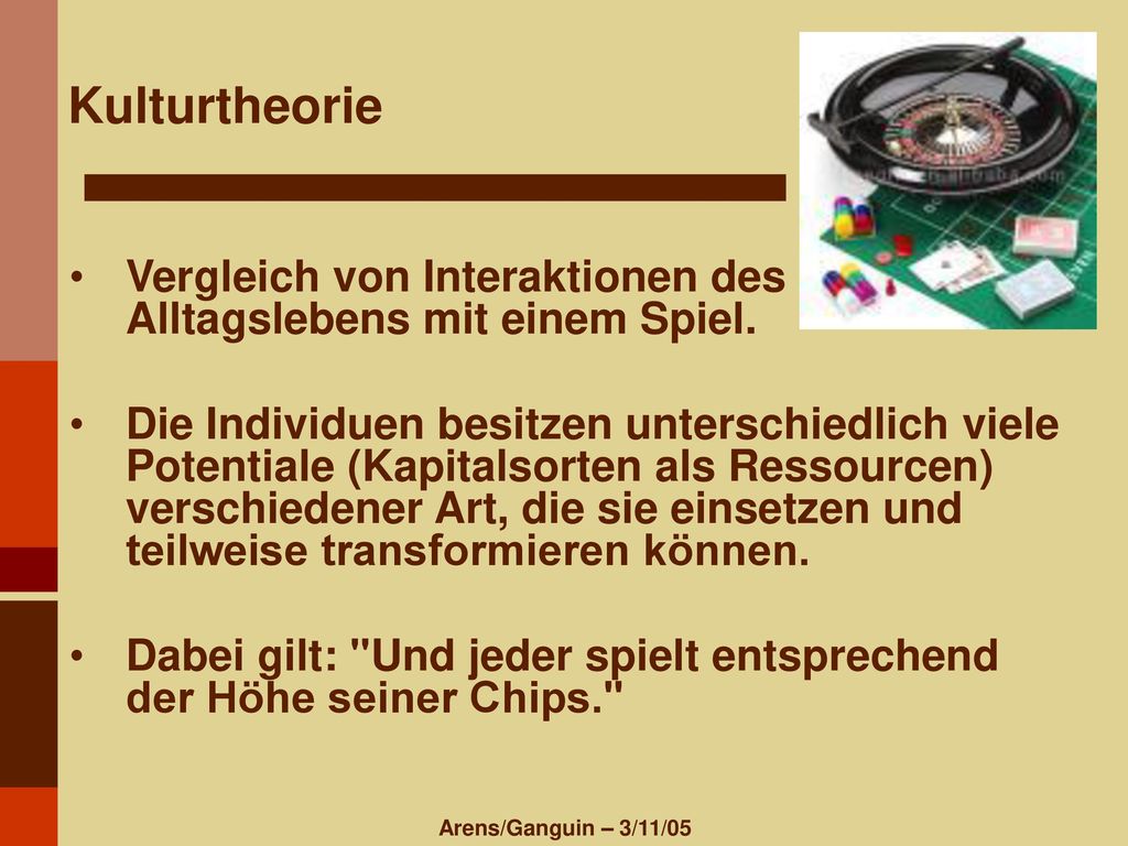 Kulturtheorie Vergleich von Interaktionen des Alltagslebens mit einem Spiel.