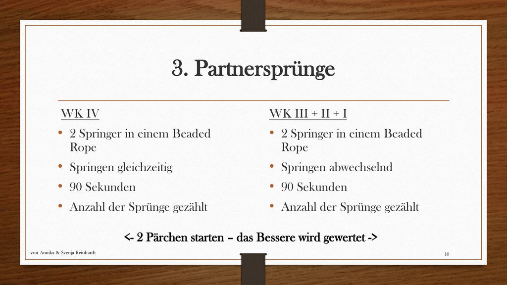 3. Partnersprünge WK IV 2 Springer in einem Beaded Rope