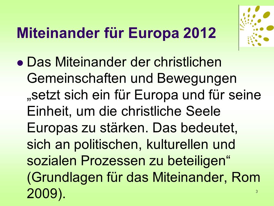 Miteinander für Europa 2012