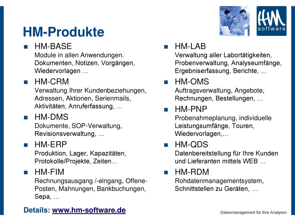 HM-Produkte HM-BASE Module in allen Anwendungen. Dokumenten, Notizen, Vorgängen, Wiedervorlagen …