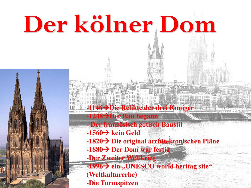Der kölner Dom -1146Die Relikte der drei Königer -1248Der Bau begann