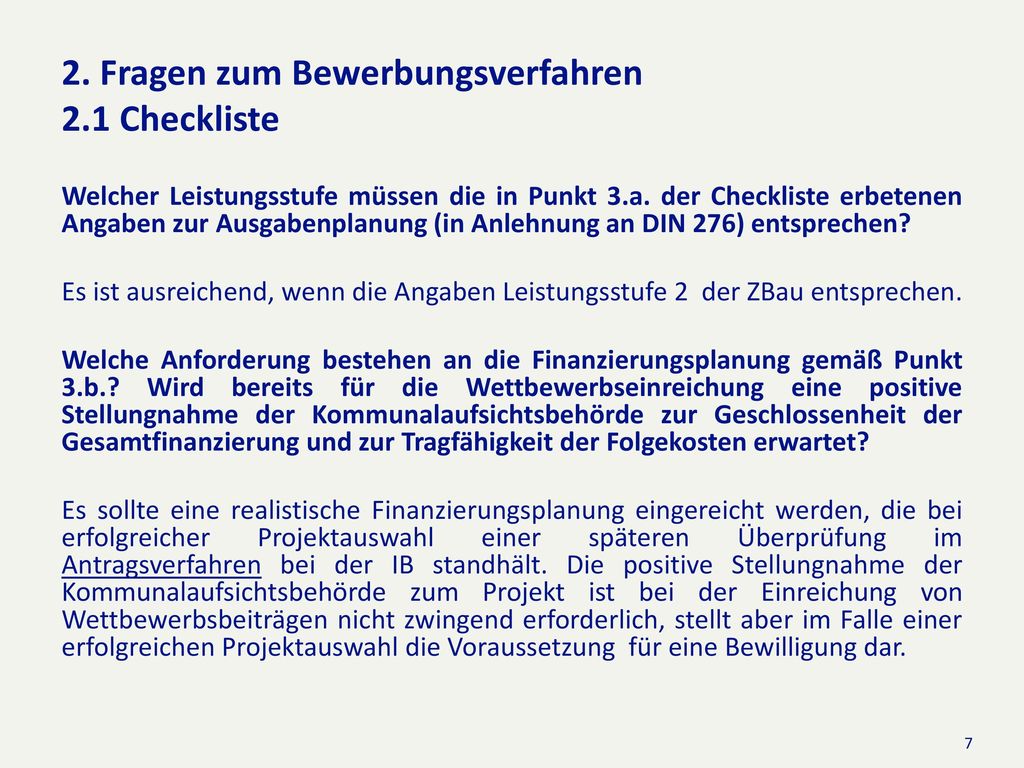 2. Fragen zum Bewerbungsverfahren 2.1 Checkliste