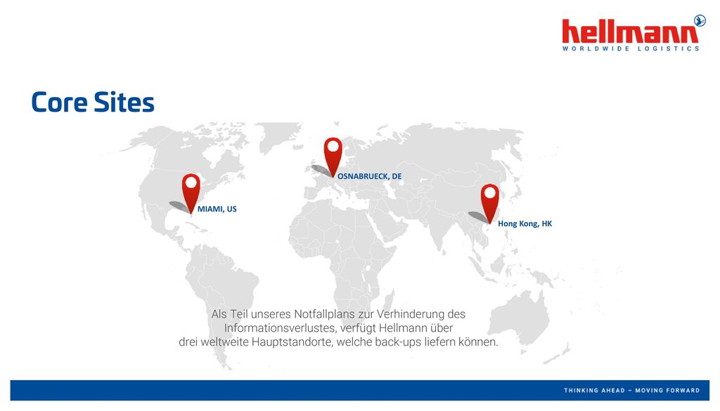 Core Sites OSNABRUECK, DE. MIAMI, US. Hong Kong, HK.