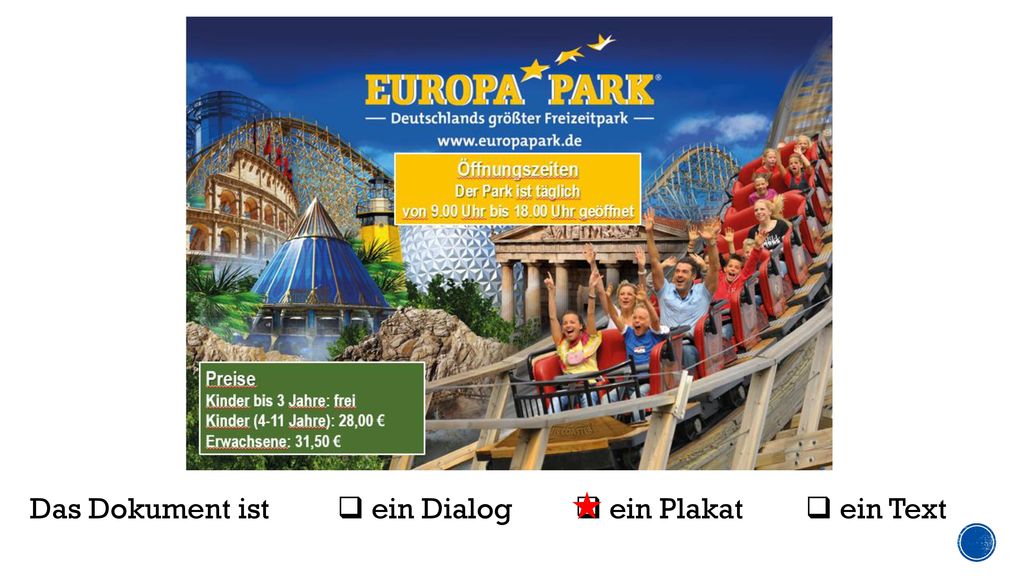  Das Dokument ist  ein Dialog  ein Plakat  ein Text