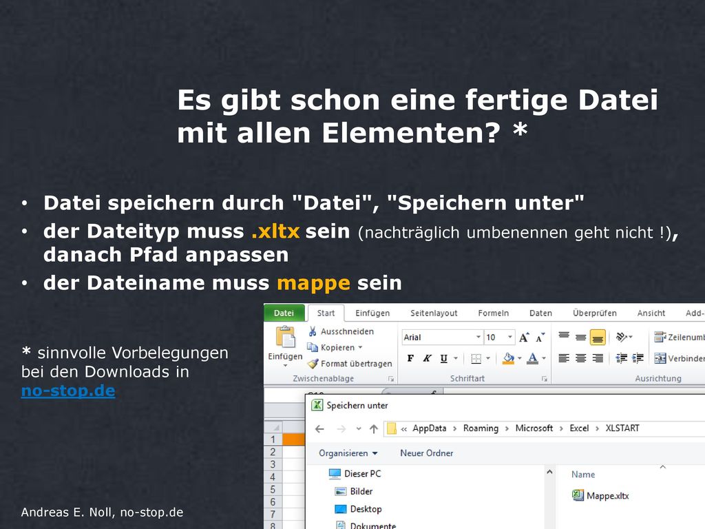 Es gibt schon eine fertige Datei mit allen Elementen *