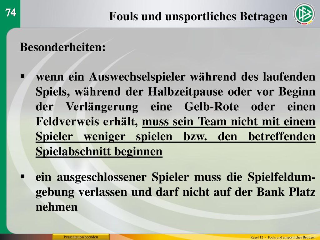 Fouls und unsportliches Betragen