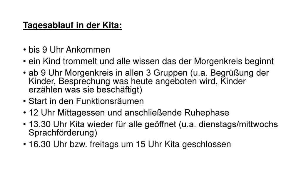 Tagesablauf in der Kita:
