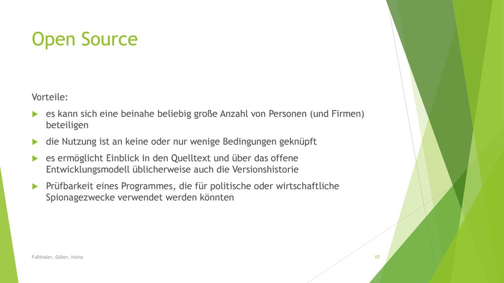 Open Source Vorteile: es kann sich eine beinahe beliebig große Anzahl von Personen (und Firmen) beteiligen.