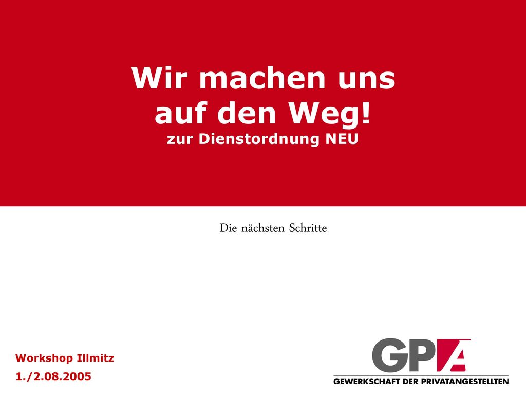 Wir machen uns auf den Weg! zur Dienstordnung NEU