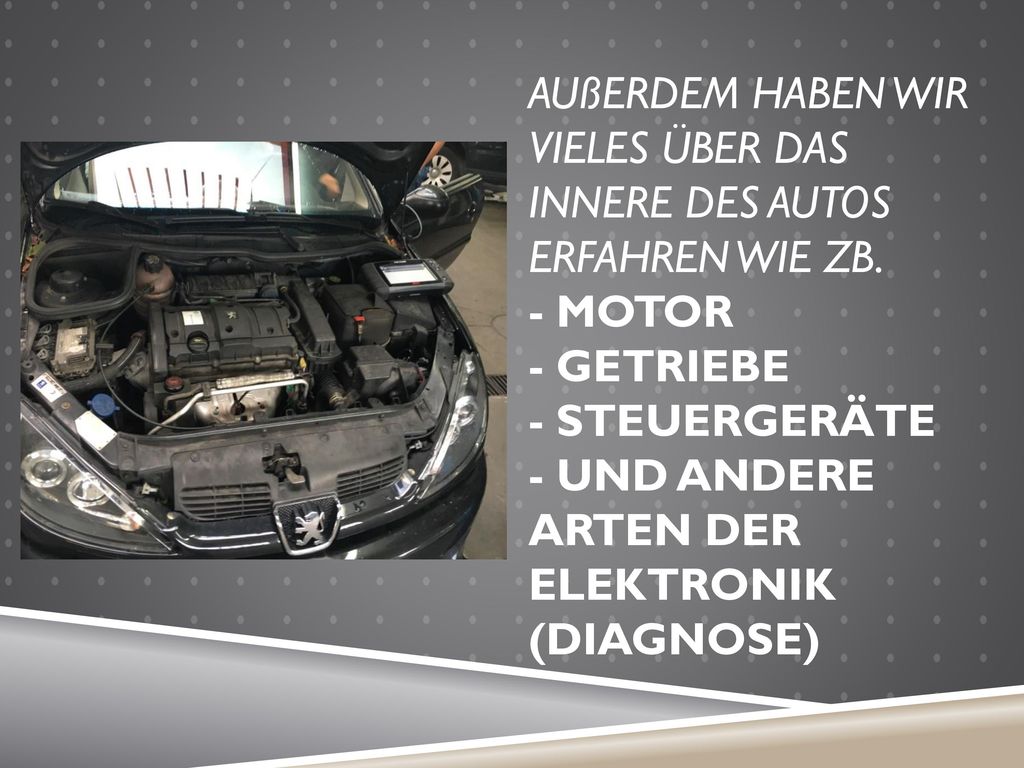 Außerdem haben wir vieles über das innere des Autos erfahren wie zB