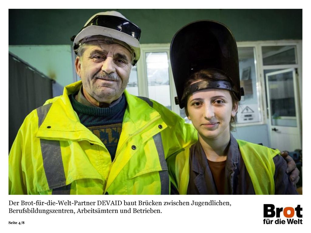 Der Brot-für-die-Welt-Partner DEVAID baut Brücken zwischen Jugendlichen, Berufsbildungszentren, Arbeitsämtern und Betrieben.