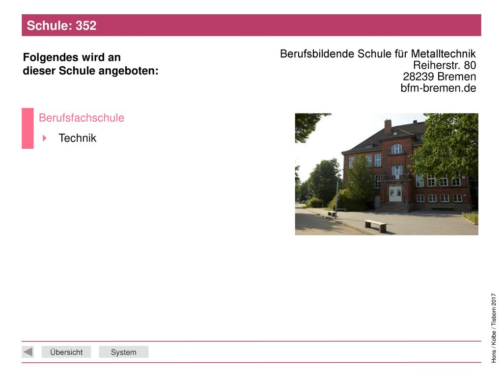 Schule: 352 Berufsbildende Schule für Metalltechnik Reiherstr Bremen bfm-bremen.de. Berufsfachschule.