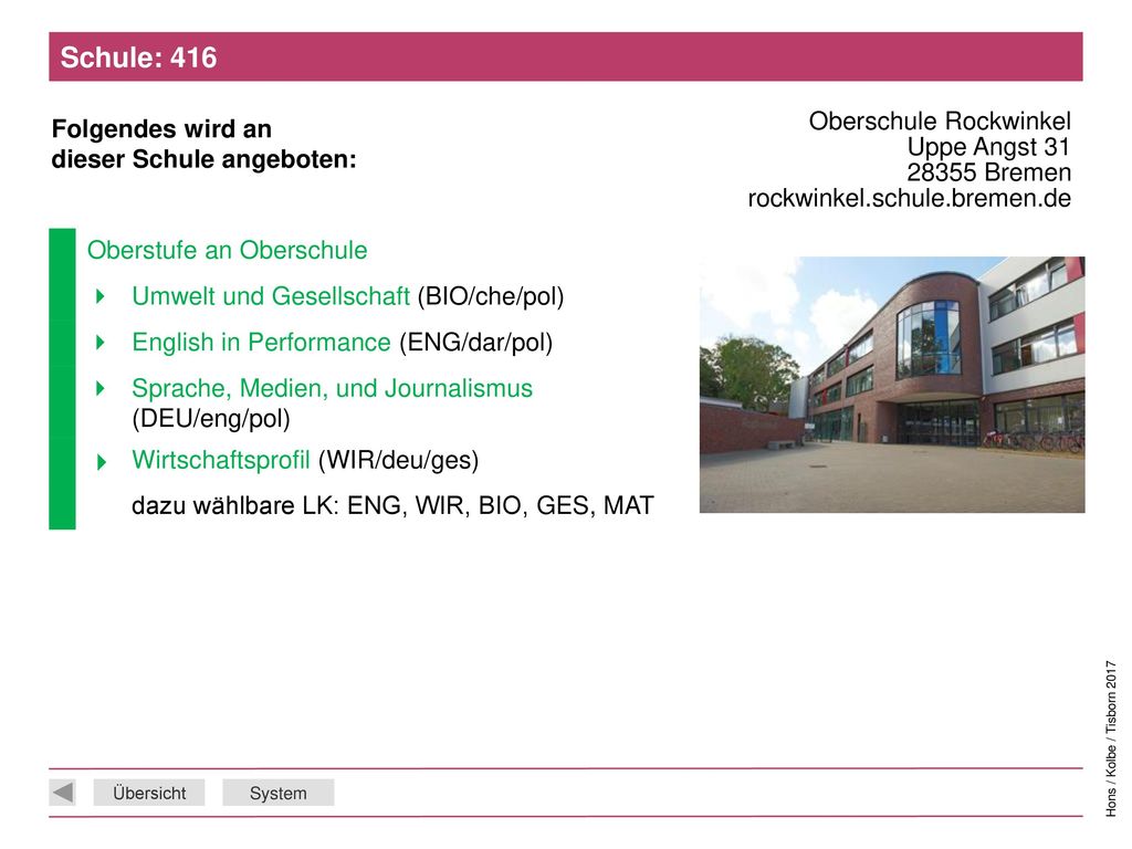 Schule: 416 Oberschule Rockwinkel Uppe Angst Bremen rockwinkel.schule.bremen.de. Oberstufe an Oberschule.