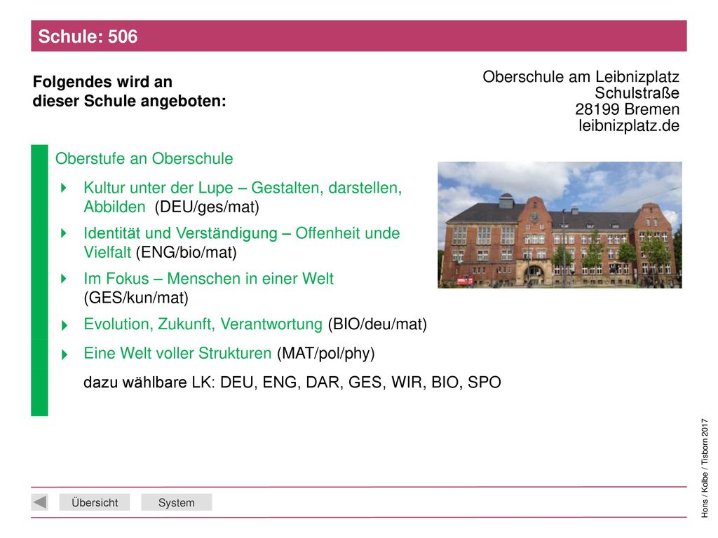 Schule: 506 Oberschule am Leibnizplatz Schulstraße Bremen leibnizplatz.de. Oberstufe an Oberschule.