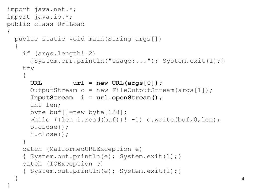 import java.net.*; import java.io.*; public class UrlLoad. { public static void main(String args[])