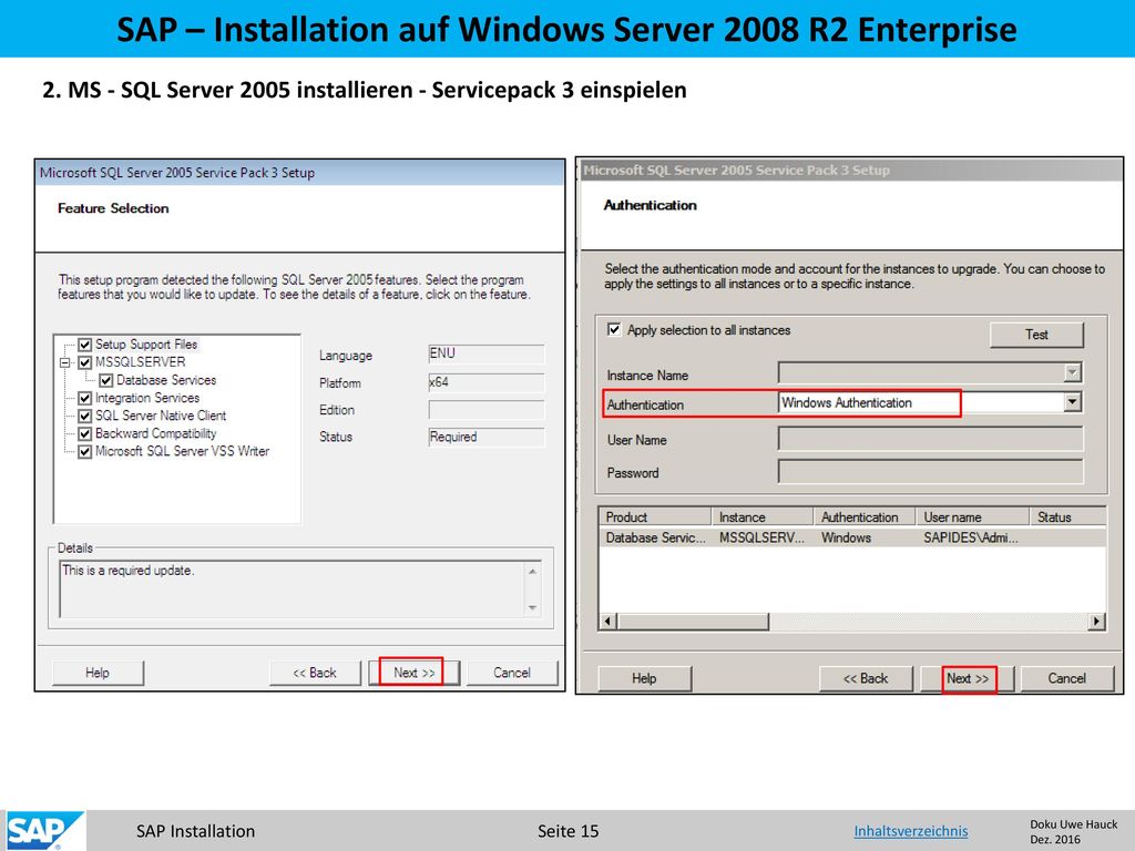 SAP – Installation auf Windows Server 2008 R2 Enterprise