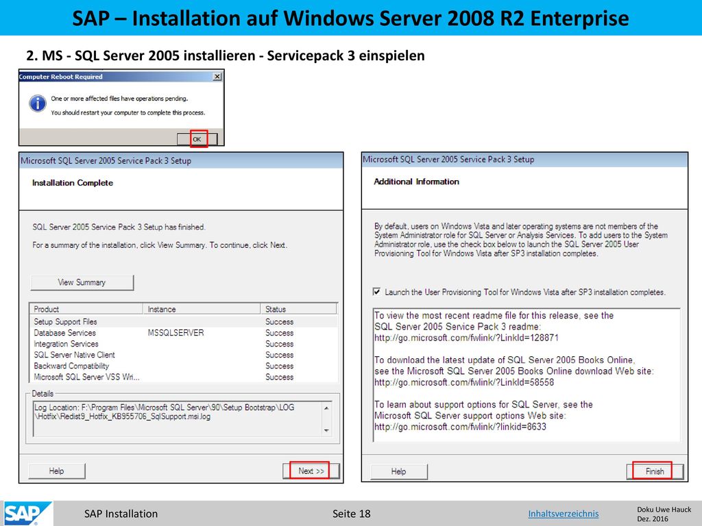 SAP – Installation auf Windows Server 2008 R2 Enterprise