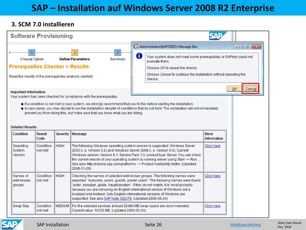 SAP – Installation auf Windows Server 2008 R2 Enterprise