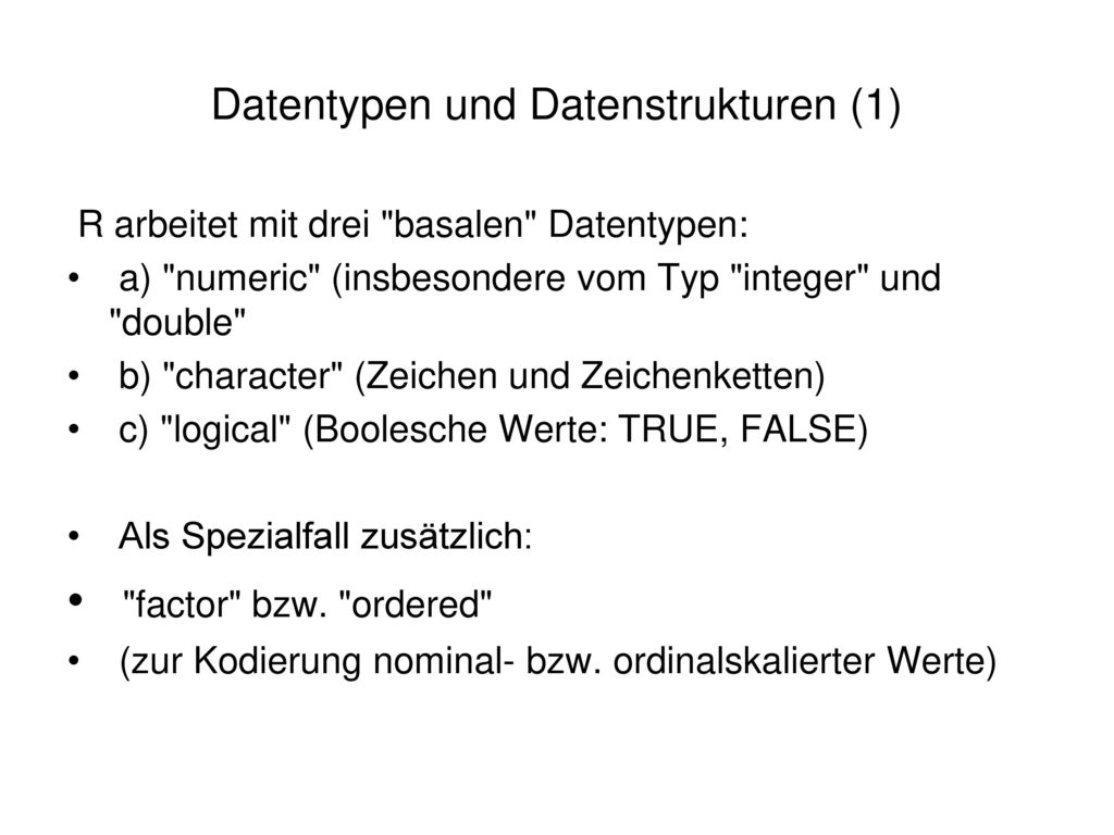 Datentypen und Datenstrukturen (1)
