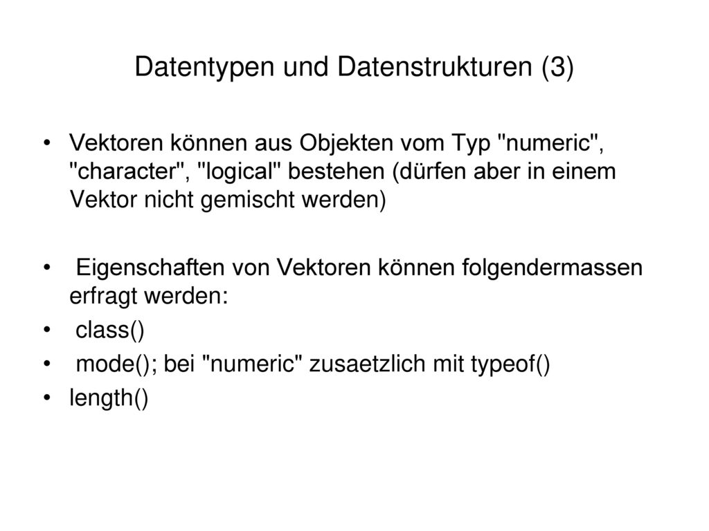 Datentypen und Datenstrukturen (3)