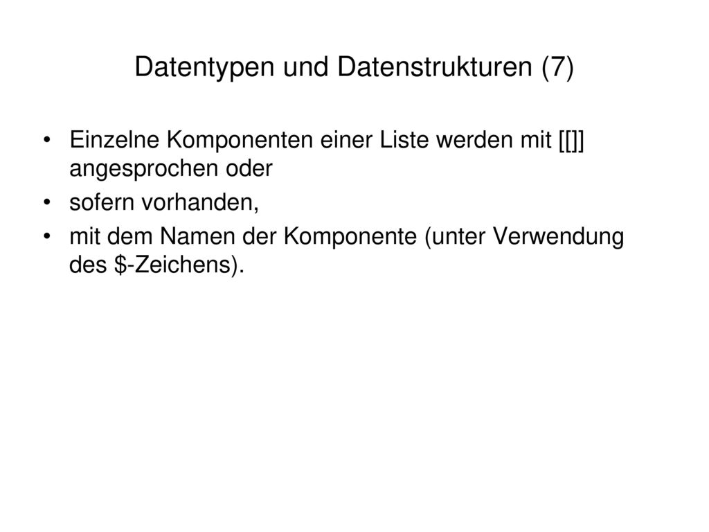 Datentypen und Datenstrukturen (7)