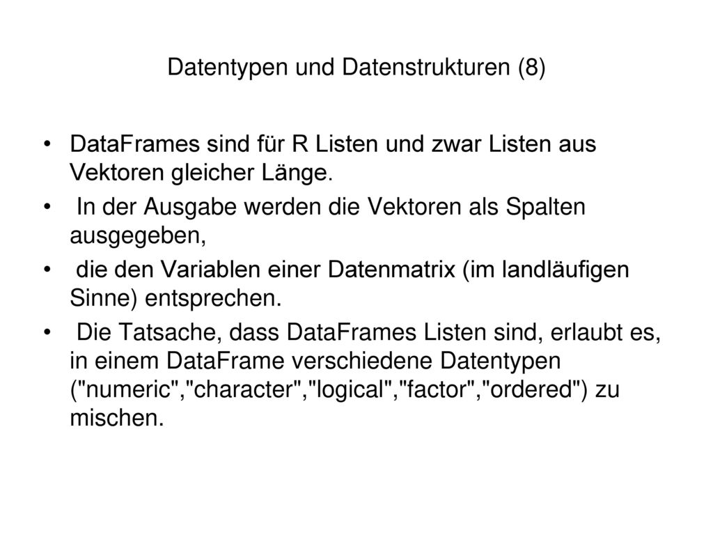 Datentypen und Datenstrukturen (8)