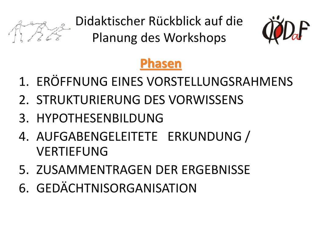 Didaktischer Rückblick auf die Planung des Workshops