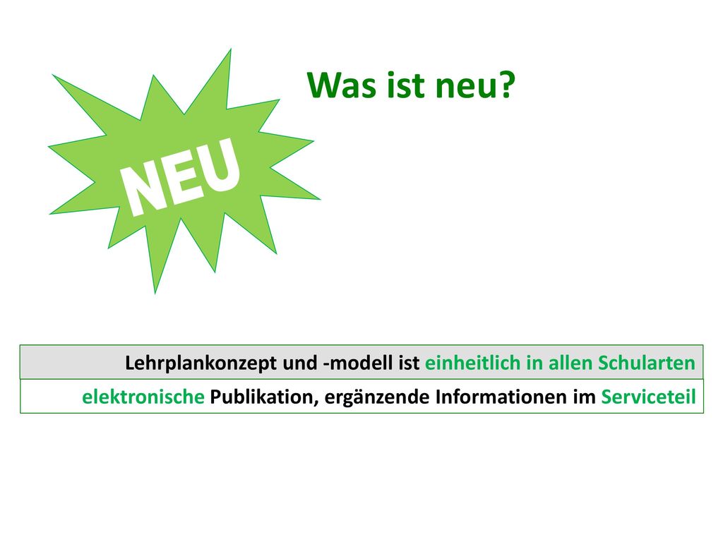 NEU Was ist neu elektronische Publikation, ergänzende Informationen im Serviceteil.