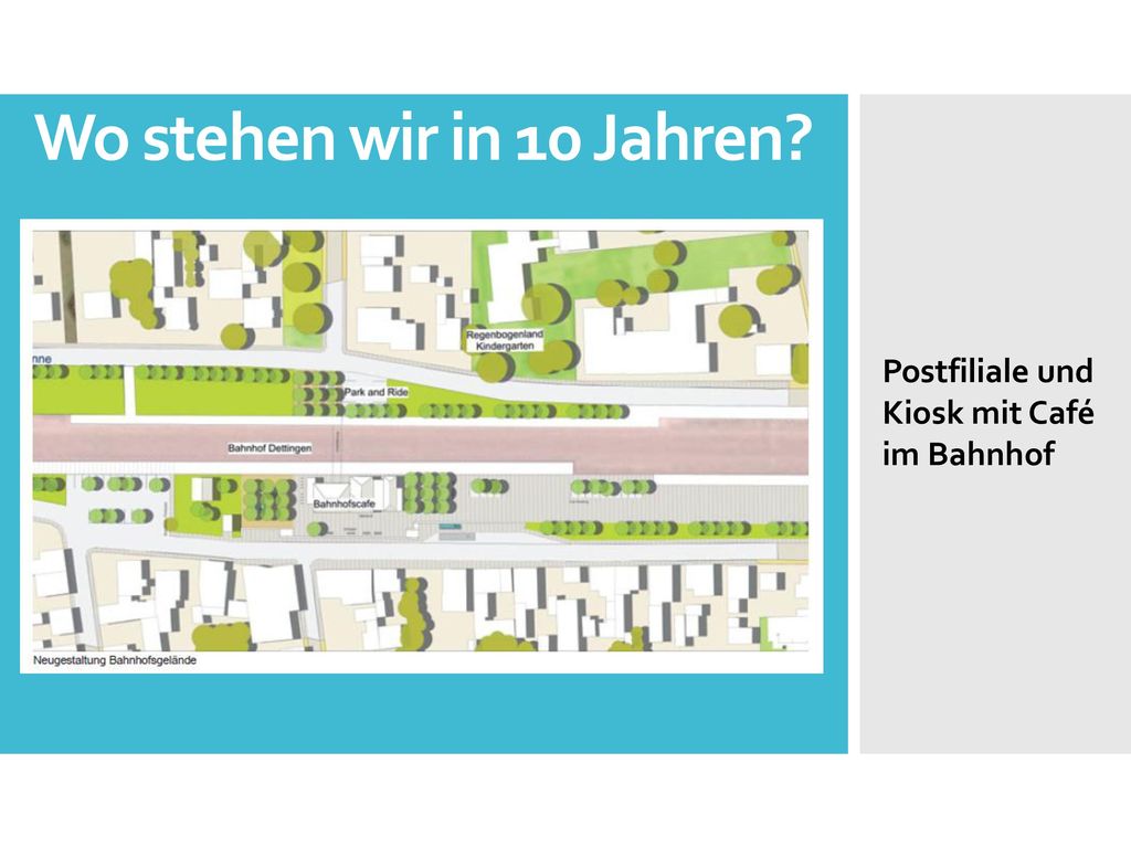 Wo stehen wir in 10 Jahren Postfiliale und Kiosk mit Café im Bahnhof