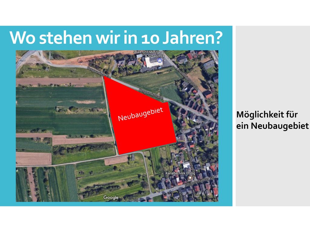Wo stehen wir in 10 Jahren Möglichkeit für ein Neubaugebiet
