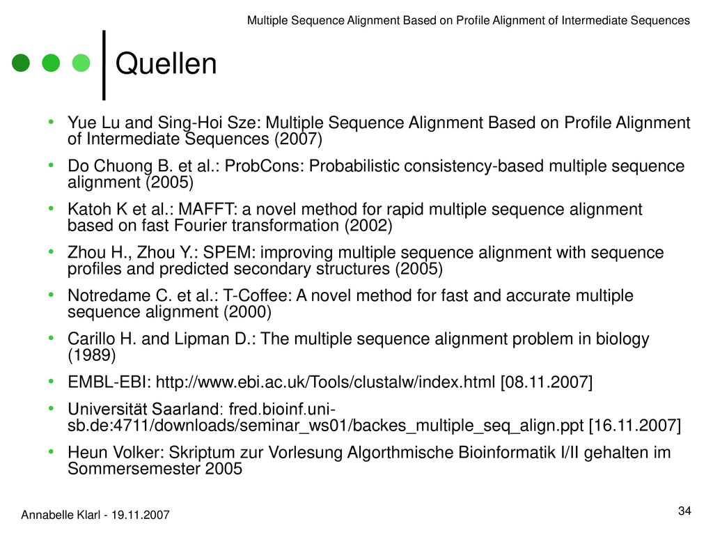 Multiple Sequence Alignment Based on Profile Alignment of Intermediate Sequences