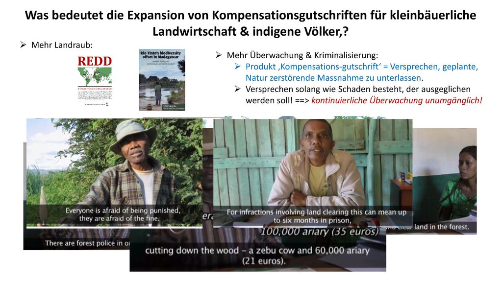 Was bedeutet die Expansion von Kompensationsgutschriften für kleinbäuerliche Landwirtschaft & indigene Völker,